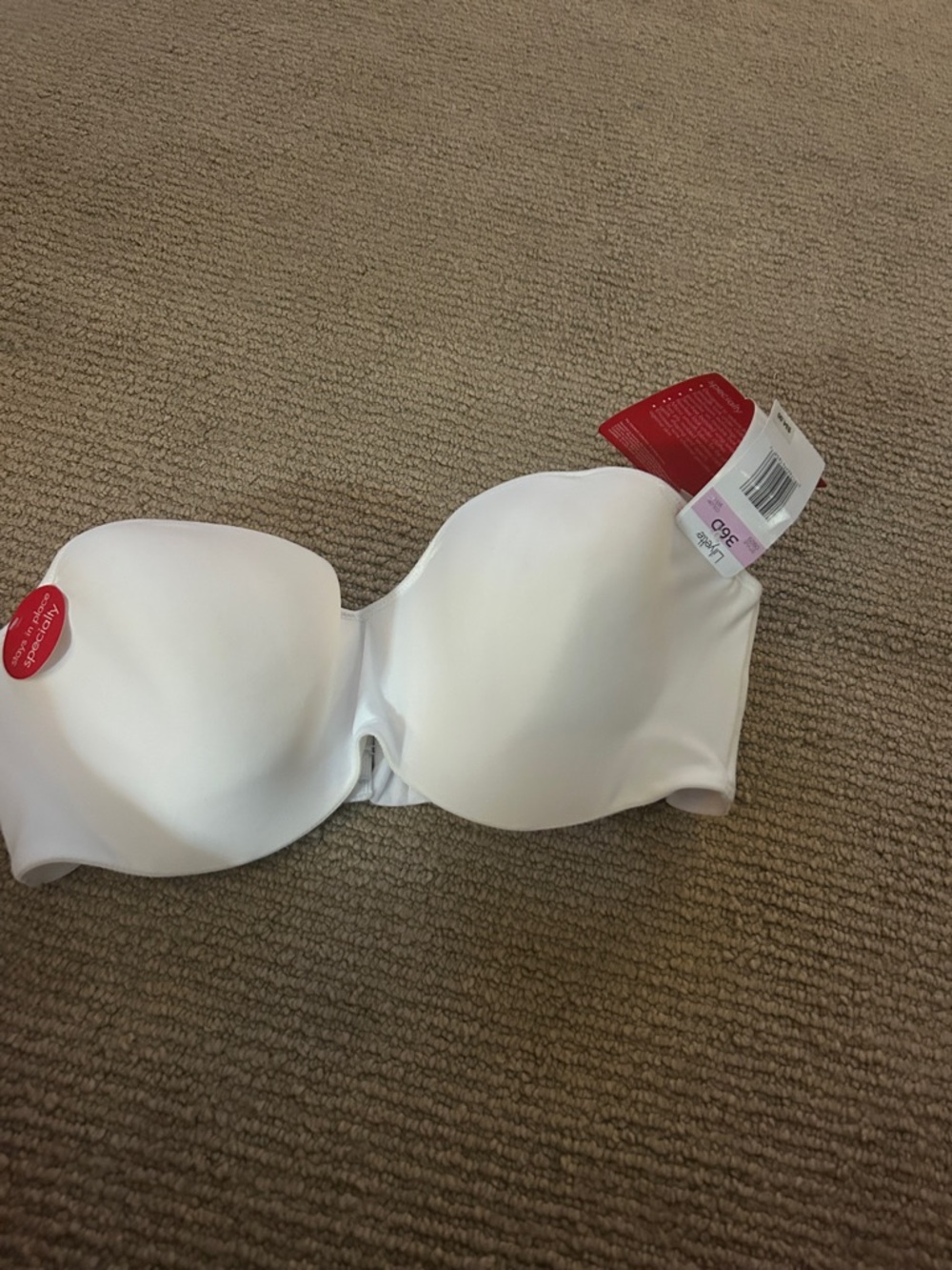 Lilyette White Strapless Seamless Molded Bandeau Bra